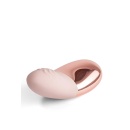 Point Rose Gold - konturowany wibrator lay-on z silikonu i stali nierdzewnej, 9,6 cm - 3