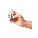 Point Rose Gold - konturowany wibrator lay-on z silikonu i stali nierdzewnej, 9,6 cm - 5