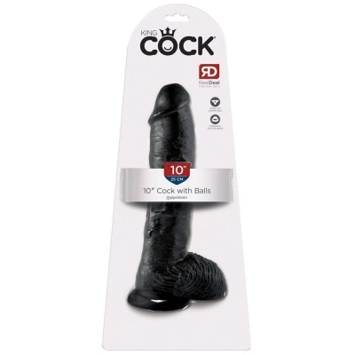 King Cock 10 inch Balls Black - 1