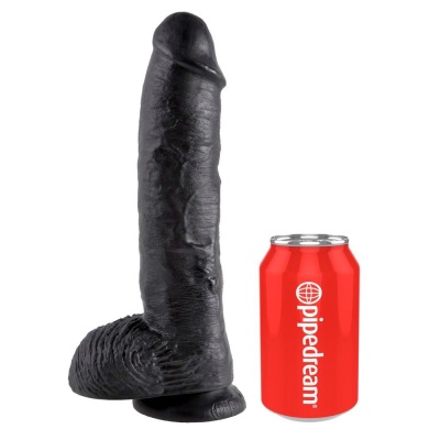 King Cock 10 inch Balls Black - 1 2