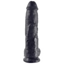 King Cock 10 inch Balls Black — realistyczny dildo z jądrami i podstawą z przyssawką, długość 25,4 cm - 3