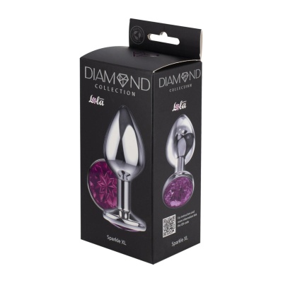 Enlarged Anal Plug Diamond Purple Sparkle XL - 1