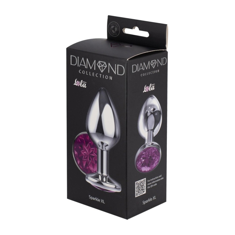 Enlarged Anal Plug Diamond Purple Sparkle XL - 1