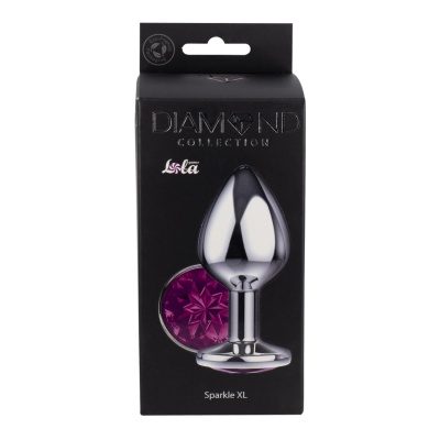 Enlarged Anal Plug Diamond Purple Sparkle XL - 1 2