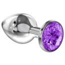 Enlarged Anal Plug Diamond Purple Sparkle XL - 3