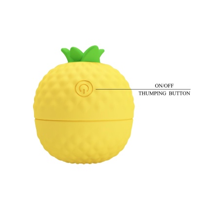 Wibrator Pineapple Secret z funkcją pulsujących uderzeń, silikonowy, 9 cm - 9