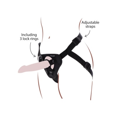 Uprząż strap-on Get Real z regulowanymi paskami i pierścieniami o średnicy 3,5–5 cm - 1