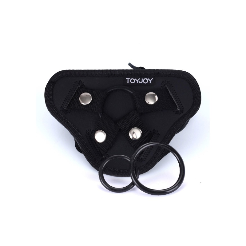 Uprząż strap-on Get Real z regulowanymi paskami i pierścieniami o średnicy 3,5–5 cm - 3