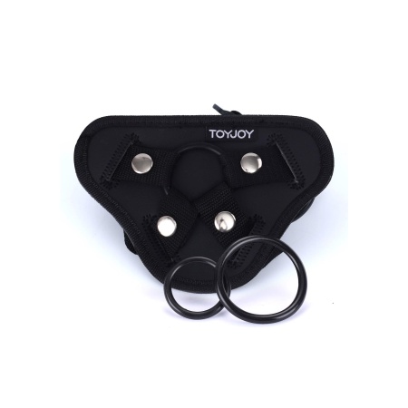 Uprząż strap-on Get Real z regulowanymi paskami i pierścieniami o średnicy 3,5–5 cm - 3