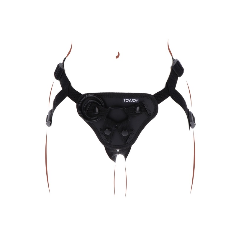Uprząż strap-on Get Real z regulowanymi paskami i pierścieniami o średnicy 3,5–5 cm - 4