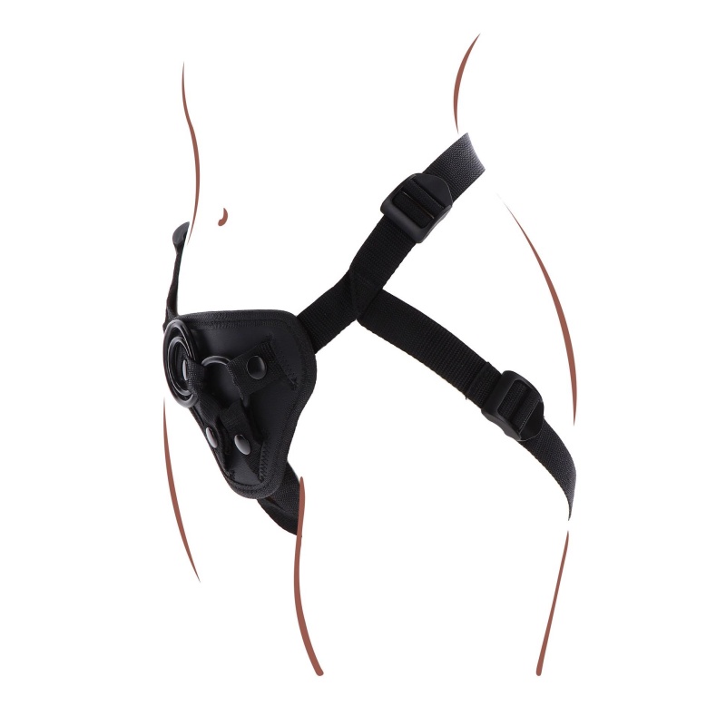 Uprząż strap-on Get Real z regulowanymi paskami i pierścieniami o średnicy 3,5–5 cm - 5