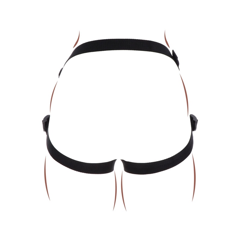 Uprząż strap-on Get Real z regulowanymi paskami i pierścieniami o średnicy 3,5–5 cm - 7