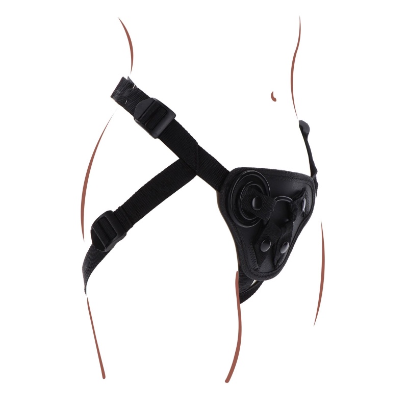 Uprząż strap-on Get Real z regulowanymi paskami i pierścieniami o średnicy 3,5–5 cm - 8
