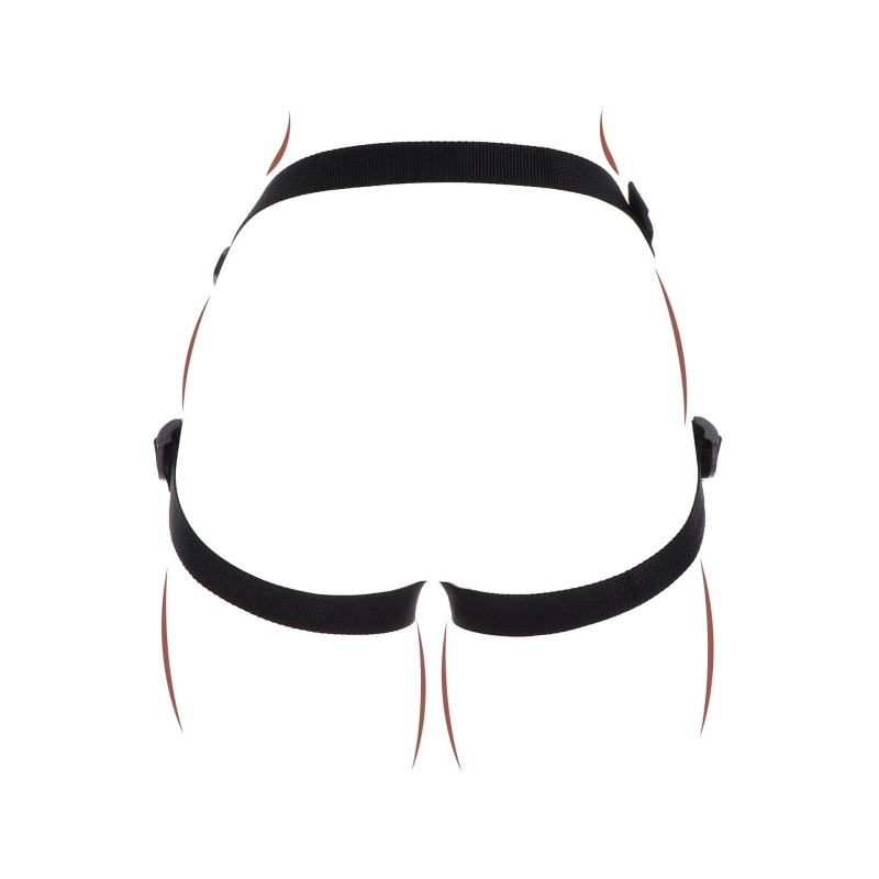 Uprząż strap-on Get Real z regulowanymi paskami i pierścieniami o średnicy 3,5–5 cm - 11