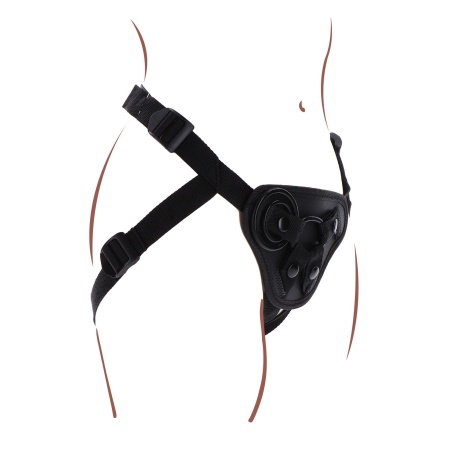 Uprząż strap-on Get Real z regulowanymi paskami i pierścieniami o średnicy 3,5–5 cm - 12