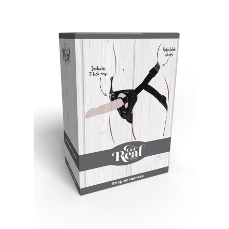 Uprząż strap-on Get Real z regulowanymi paskami i pierścieniami o średnicy 3,5–5 cm - 14