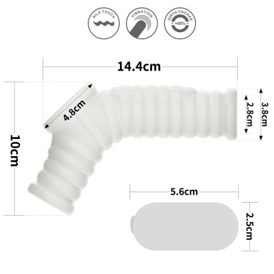Wibrujący pierścień erekcyjny na penisa i mosznę Wave Knights Ring 14 cm, biały - 1 2