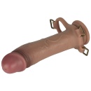 Zestaw strap-on Ingen 10'' (25,4 cm) z pustym dildem silikonowym i prętem, rozmiary L/XL/2XL, kolor cielisty - 15