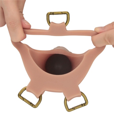 Zestaw strap-on Ingen 10'' (25,4 cm) z pustym dildem silikonowym i prętem, rozmiary L/XL/2XL, kolor cielisty - 17