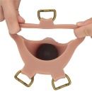 Zestaw strap-on Ingen 10'' (25,4 cm) z pustym dildem silikonowym i prętem, rozmiary L/XL/2XL, kolor cielisty - 17