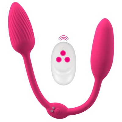 RC Double Pleasure Love Balls – podwójny wibrator bullet z pilotem, silikon, 2×10 trybów, 28,1 cm - 1 2
