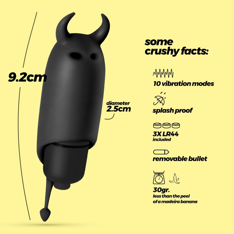 Wibrator punktowy O-Pet Devil 10 trybów wibracji 9,2 cm czarny - 6