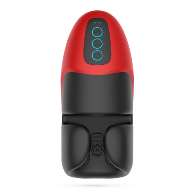 Masturbator Pancho Rechargeable z funkcją docisku 16,5 cm czerwony - 1