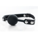 Black silicone ball gag with adjustable straps - 2