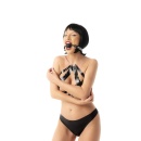 Black silicone ball gag with adjustable straps - 4