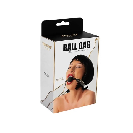 Black silicone ball gag with adjustable straps - 5