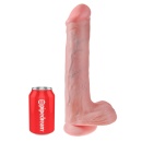 Dildo 13" z Jądrami Light — realistyczne, z przyssawką i uprzężą, 33 cm - 2