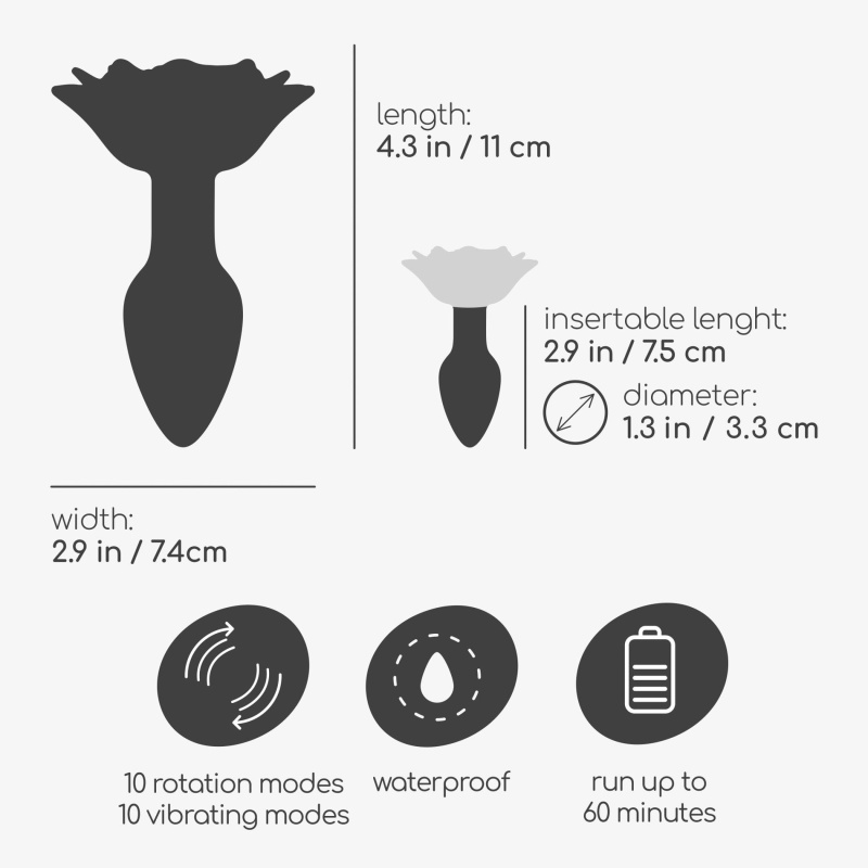Analny plug obrotowy Giulietta 7,7 cm czerwony - 6