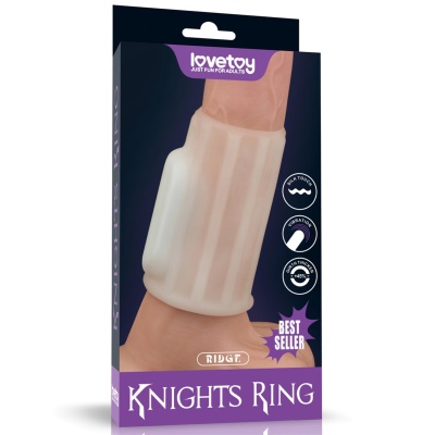 Wibrujący pierścień erekcyjny Knights Ridge Ring 10 cm biały - 1