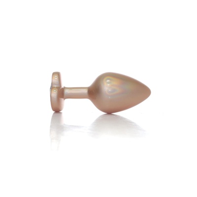 Plug-Jewellery Pearl Gold Heart PLUG- Clear M - 1 2