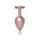 Plug-Jewellery Pearl Gold Heart PLUG- Clear M - 5