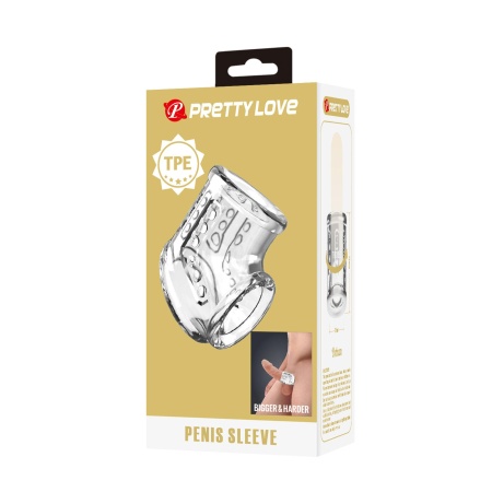 Nakładka na penisa Short - teksturowana, wodoodporna, ok. 15 cm - 8