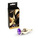 Biżuteria analna Jewellery Gold Purple - anatomiczny korek ze stali nierdzewnej z szeroką podstawą, 9,5 cm - 8