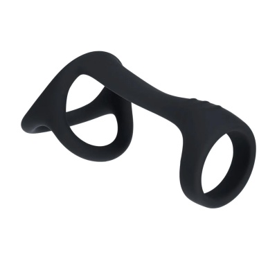 Tri O Silicone Shaft Cock and Ball Ring - Black - 1