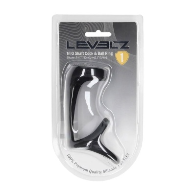 Tri O Silicone Shaft Cock and Ball Ring - Black - 1 2