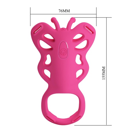 Wibrator motylkowy Aethon z paskami - 15,5 x 7,6 cm - 9