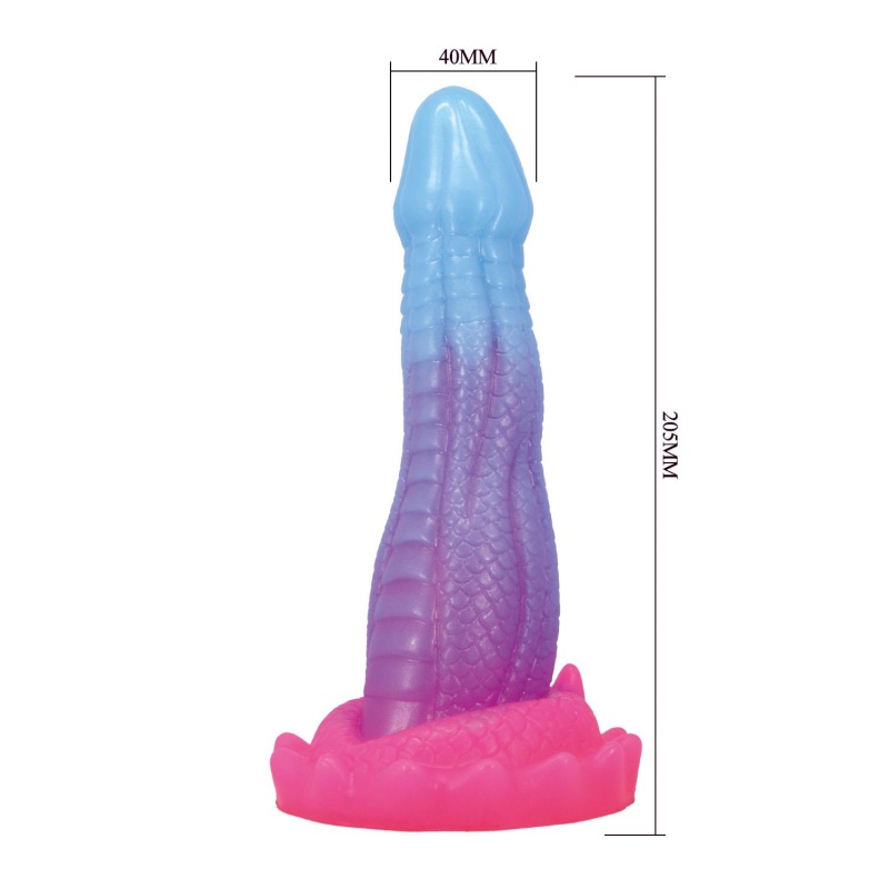 Dildo silikonowe Void Python 20,5 cm z falistą teksturą i przyssawką - 8