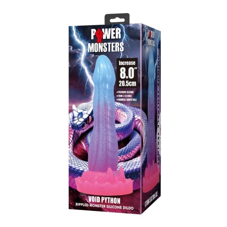 Dildo silikonowe Void Python 20,5 cm z falistą teksturą i przyssawką - 9