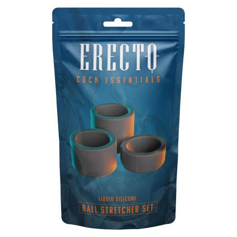 Zestaw pierścieni na jądra ErectoBallStretchSet z płynnego silikonu, 3 szerokości 2, 3 i 4 cm - 1