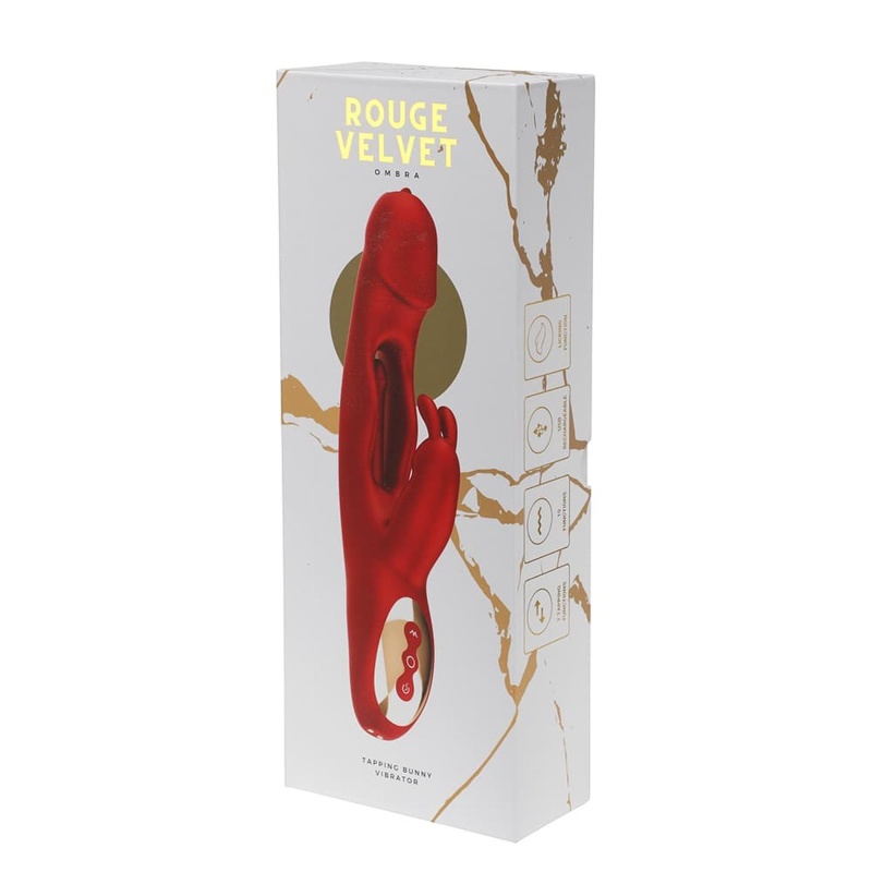 Wibrator króliczy Rouge Velvet Bunny Licking - 10 trybów wibracji, silikon medyczny, IPX6 - 1