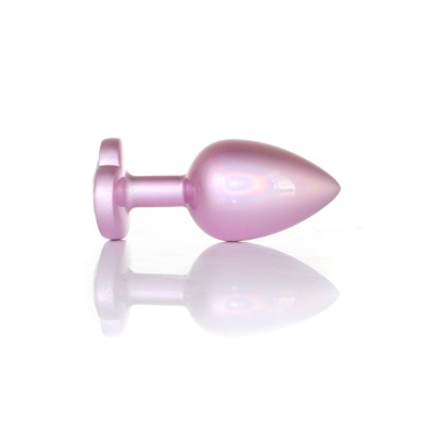 Plug-Jewellery Pearl Pink Heart PLUG- Clear L - 1 2