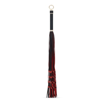 Flogger Fetish Collection 64 cm z ekoskóry i metalowym pierścieniem - czerwono-czarny - 1 2