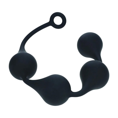Silicone Waterdrop Anal Balls - XL - 50mm - Black - 1