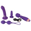 Zestaw erotyczny Magic Shiver Feminine – 4 silikonowe akcesoria dla kobiet: dildo z przyssawką 16,6 cm, korek analny 5 cm, kulki - 2