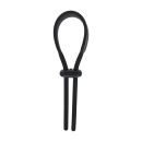 Wide Adjustable Silicone Lasso Cockring - 5mm - Black - 1