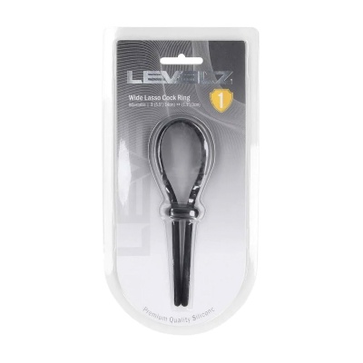Wide Adjustable Silicone Lasso Cockring - 5mm - Black - 1 2
